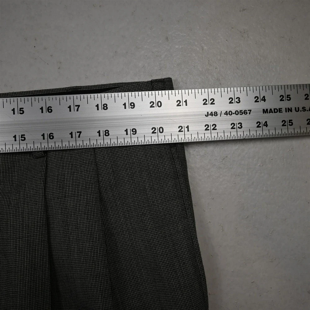 Jos A Bank 40x29 Gray Nailshead 100% Wool Pleated Executive Dress Mens Pants_4
